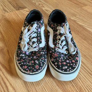 VANS Old Skool Womens 8 Low Top Sneakers Floral Pattern Skate Shoes 508731